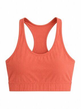 92% Organic Cotton MATE the Label Sports Bra Chili Oil Coral Color Natural Fiber